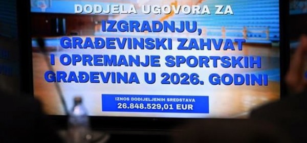 27 milijuna eura za športsku infrastrukturu u ovoj godini