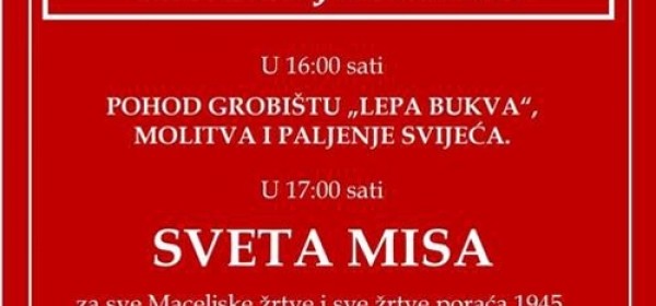 U srijedu spomendan na ukop maceljskih žrtava