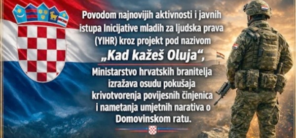 YIHR gradi lažni narativ o VRO Oluja koji vrijeđa sve hrvatske branitelje i njihove obitelji