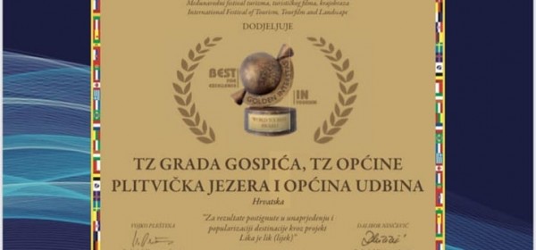 "Zlatni Interstas“ 2022. turističkim zajednicama Plitvička jezera i Gospić te Općini Udbina 