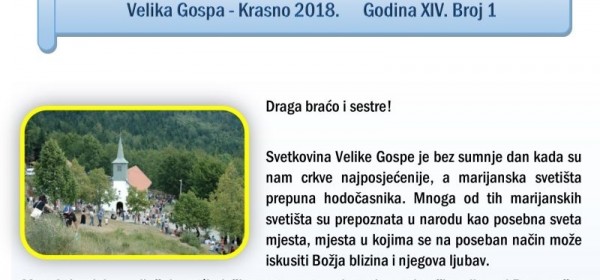 Bilten Majke Bažjke Krasnarske - Velika Gospa Krasno 2018.