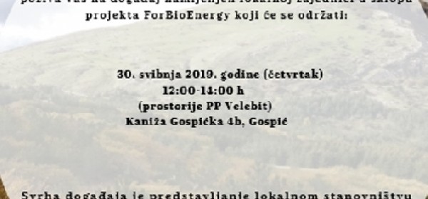  ForBioEnergy - u Gospiću 30. svibnja