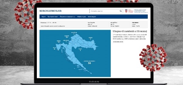 Internetska stranica o koronavirusu u Hrvatskoj